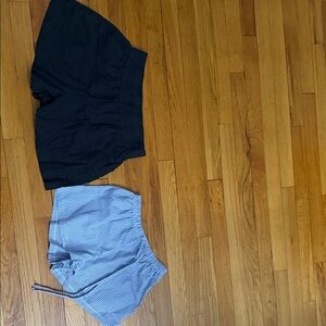 DUO : Black and Blue Striped Women's Shorts